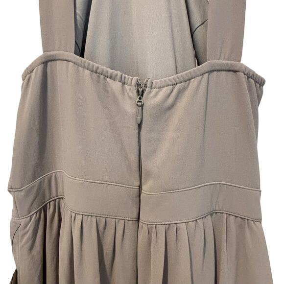 Lulus Criss Cross A-Line Chiffon Floor Length Dress Light Grey Medium NEW - Picture 5 of 8